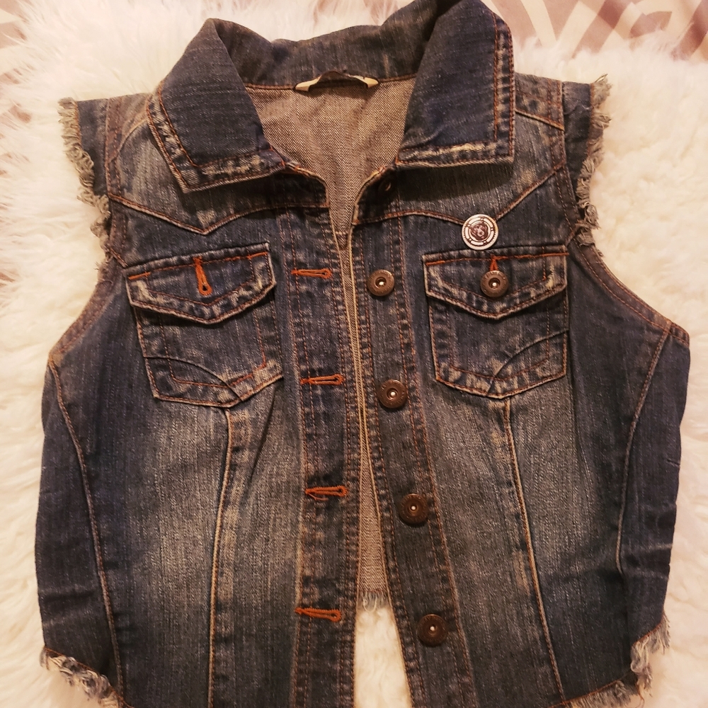 Crop Jean vest
